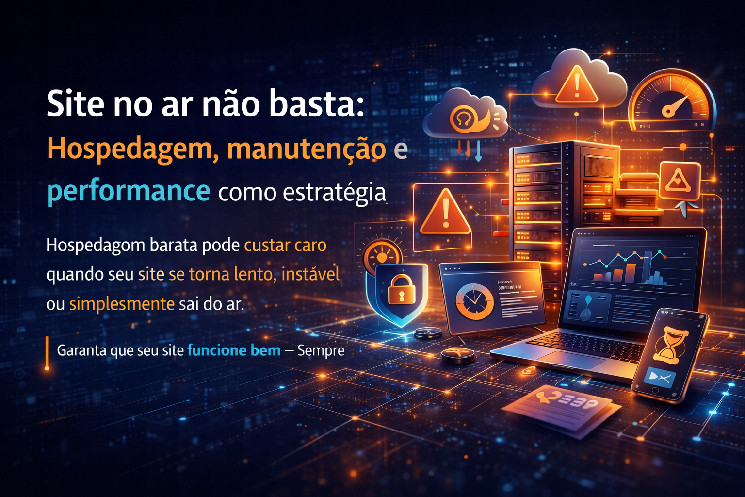 Site no ar não basta: hospedagem, manutenção e performance como estratégia
